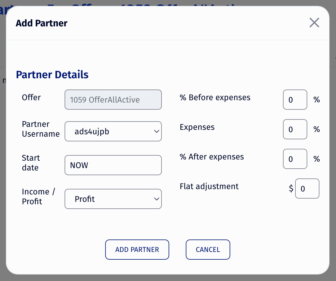 offer partner set up 1