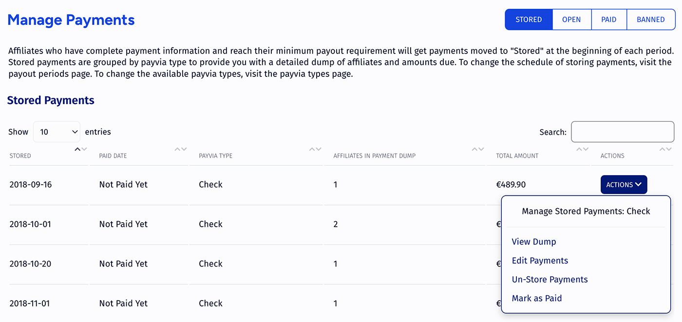 manage payments