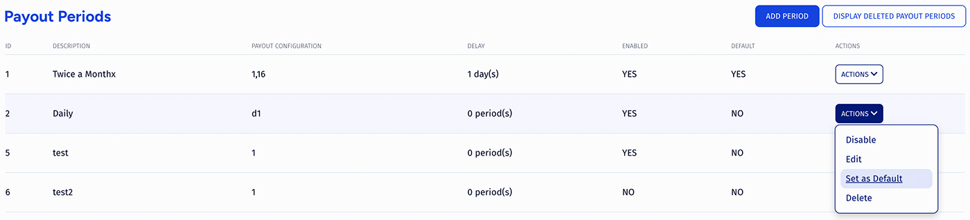 edit payout period