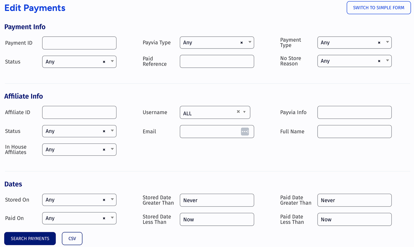 search payments